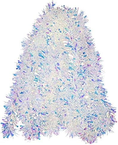 20ft/6m Christmas Tinsel Garland Iridescent Metallic Hanging Garland for Christmas Tree Fireplace Mantle Home Decoration