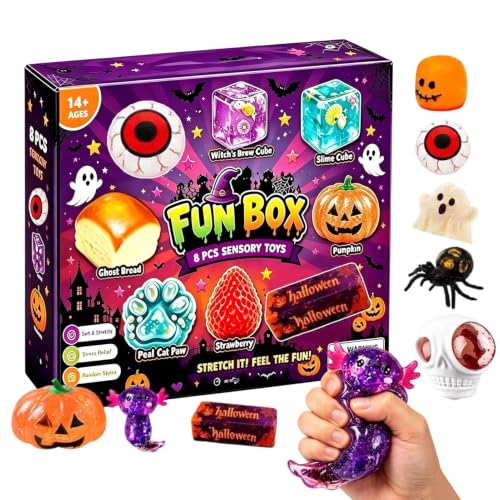 Juguetes antiestrés Halloween elásticos de 8 piezas ideales para regalos de cumpleaños