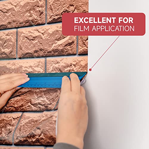 FOSHIO 8 Inch Felt Squeegee for Vinyl wtih Ruler 20CM 4 Round Corners Universal Card, Window Tint Film Installing Hard Blue PP Car Vinyl Wrap Scraper Tool - Image 6