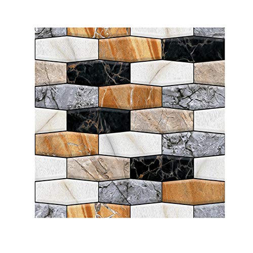Carreaux de marbre noir à décoller et à coller, lot de 10 feuilles épaisses pour cuisine, 30.5cm