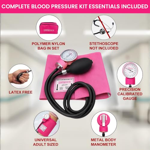 Image of Santamedical Aneroid Sphygmomanometer - Bp Cuff Without Stethoscope - Pink