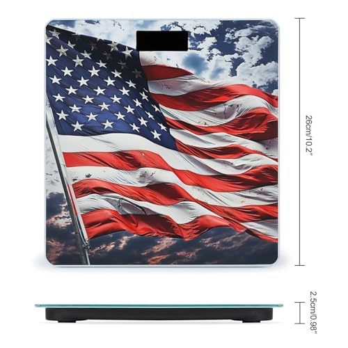 Báscula digital de baño con bandera de EE.UU., capacidad 400 lb miniatura 2