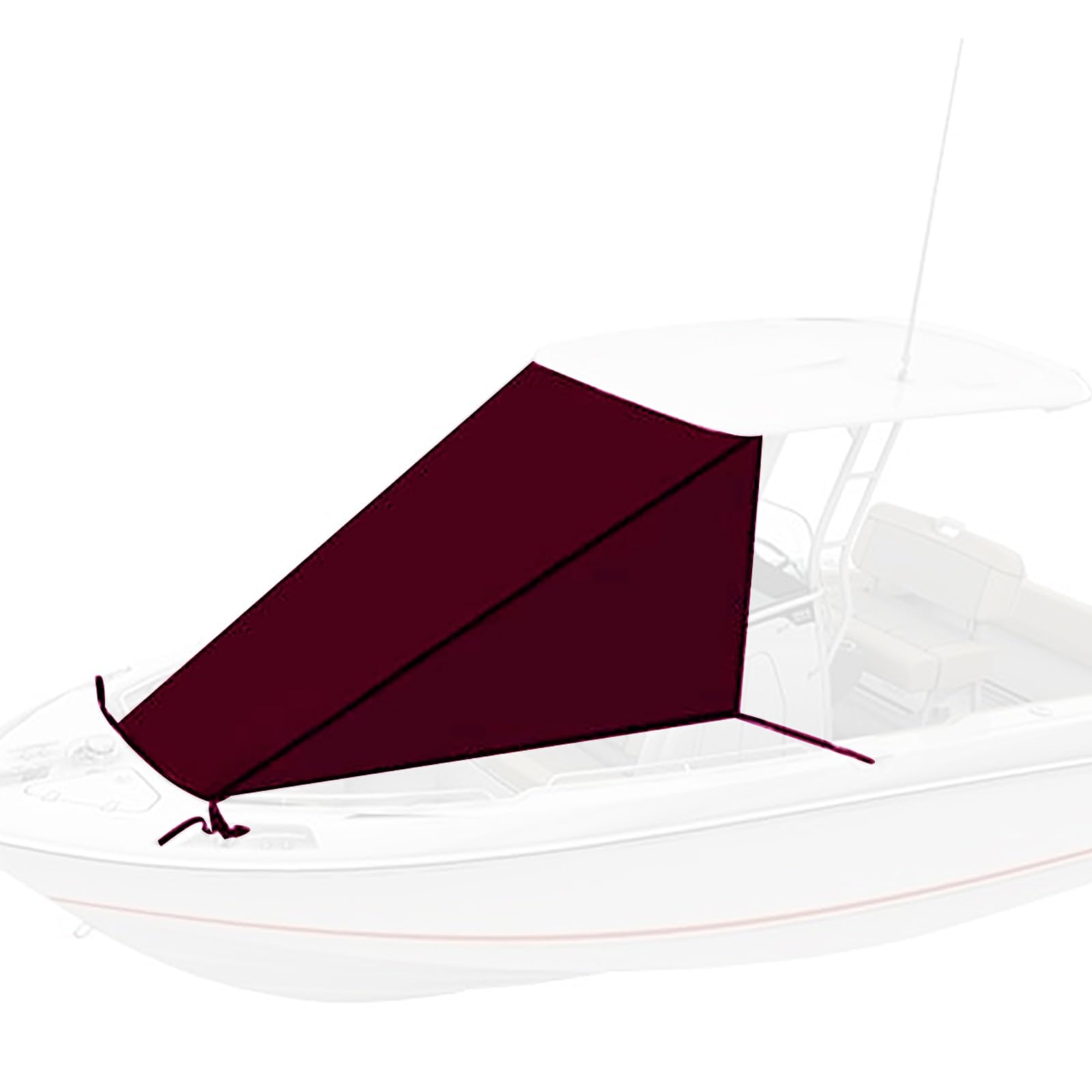 T-Top Bow Shade, Pontoon Playpen Shade, Waterproof and UV-proof Extension 600D Marine Grade Polyester Sun Shade Boat Canopy(Red,215x255cm/85x100in)