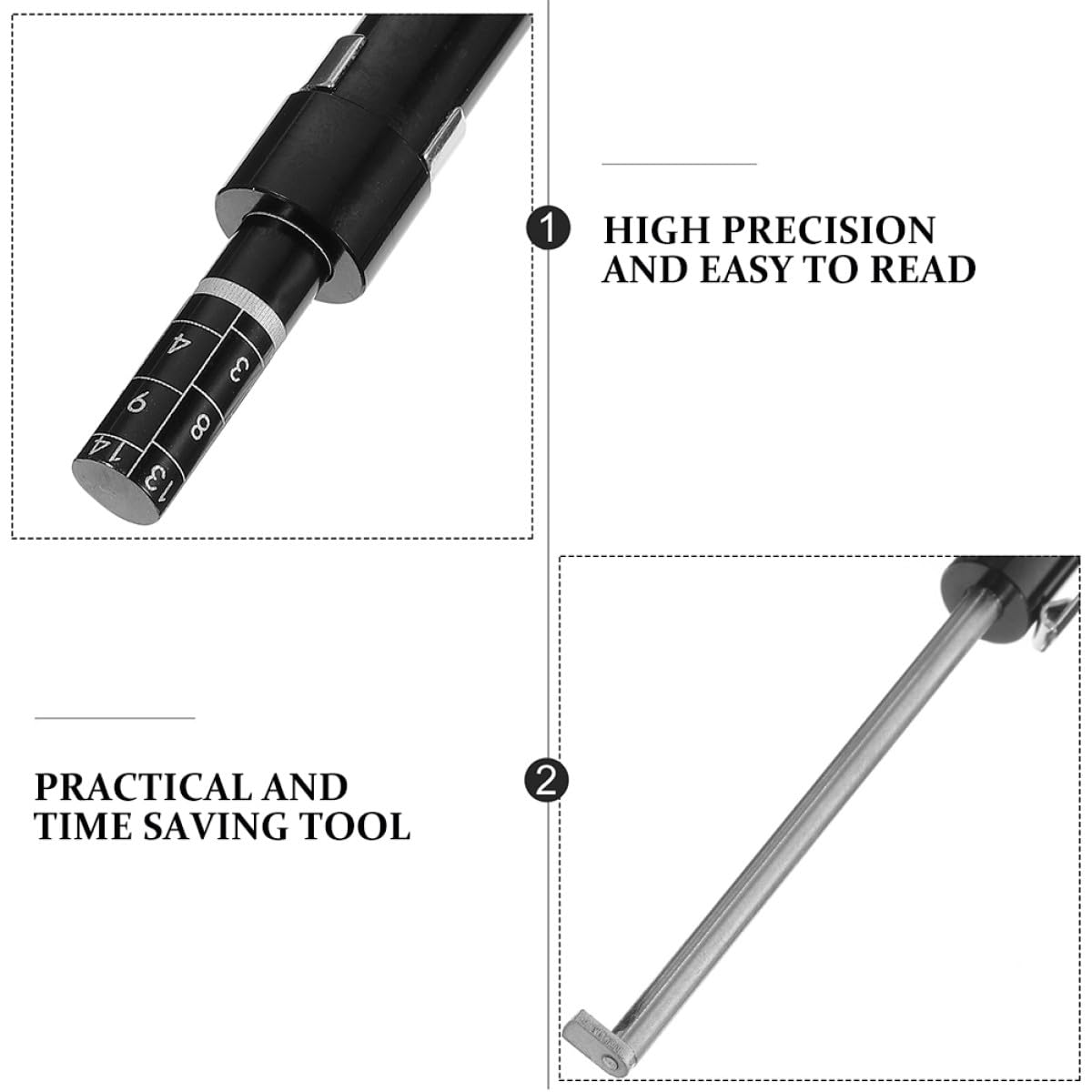 GANAZONO Tester Pastiglie Freni 2 Pezzi Righello Misuratore di Spessore per Controllo Usura Freni Auto, Strumento di Misura Calibratore Pastiglie per Manutenzione Veicoli e Sicurezza