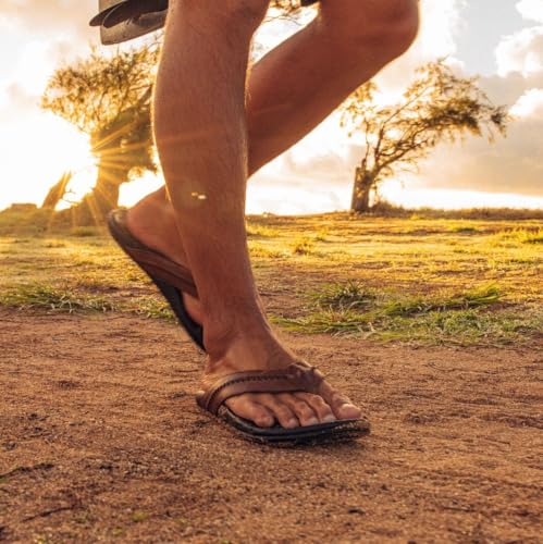 Image of OluKai Mea Ola Men's Leather Beach Sandals, Soft & Durable Flip Flops
