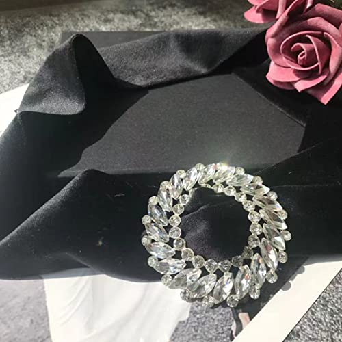 Women Velvet Waist Belt Straps With Round Circle Rhinestone Buckle For Dresses Ladies Wedding Self-Tie Waistbands3