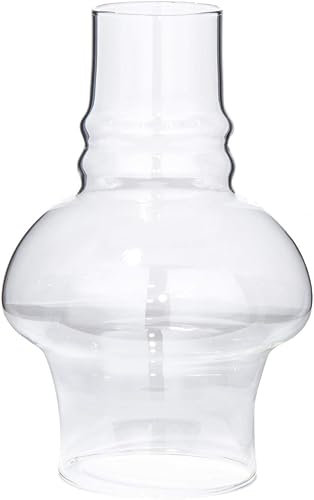BP Lámpara de 3 pulgadas por 7 pulgadas Chimenea de cristal transparente con capucha para aceite y queroseno estilo vintage lámparas
