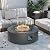 UPHA 42-inch Outdoor Propane Gas Fire Pit Table 50000 BTU Iron Round FirePit for Outside Patio with Tank Cover, Wind Guard, Removable Lid, Lava Rocks, Rain Cover, Grey