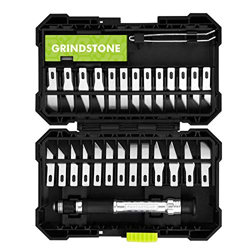 FantastiCAR Craft Knife Precision Cutter Hobby Knife Blades Set (29pcs) for Art Work, Scrapbooking, Stencil, Architecture Modeling, Wood Leather Working Black