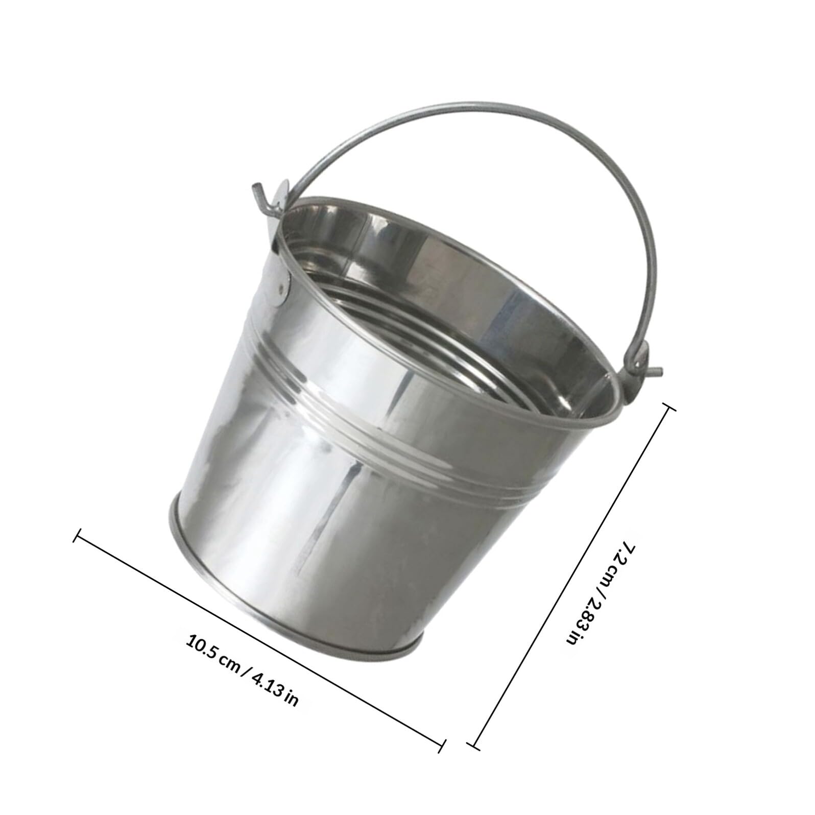 MAGICLULU 12 Pezzi Mini Secchiello in Latta Argento Manico in Ferro, Secchio Metallico a Forma di Secchio, per Decorare la Casa Come Porta Patatine Fritte