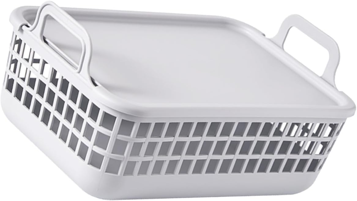 VICASKY Multi Functional Dirty Cloth Basket with Lid Thick Plastic Laundry Hamper for Clothes and Towels Storage Ventilated Design for Freshness Household Organizer for Nursery and