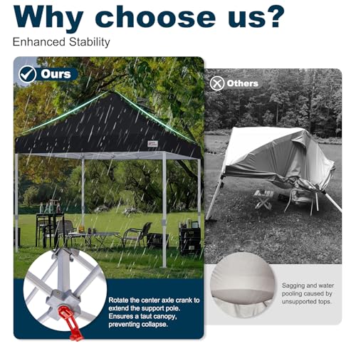 Image of MASTERCANOPY 10x10 Heavy Duty Pop Up Canopy Tent with Roller Bag(Black)