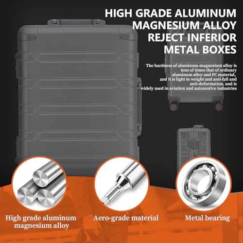 WEICHEN All Aluminum Carry On Luggage 22x14x9 Airline Approved with Duffle-Travel Bag, 22 Inch Carryon Luggage Hard Shell Suitcase with Spinner Wheels & TSA Lock4