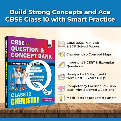 Image of PW CBSE Question & Concept Bank Class 12 Chemistry 2027 Chapterwise & Topicwise | NCERT Exemplar Concept Maps PYQs Mock Test 50% Competency Based Questions | Solved By Shourya Mam & Aakash Sir