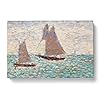 Big Box Art Two Sailboats at Grandcamp by Georges Seurat Canvas Wall Art Print Ready to Hang Picture, 76 x 50 cm (30 x 20 Inch), Beige, Cream, Brown #1