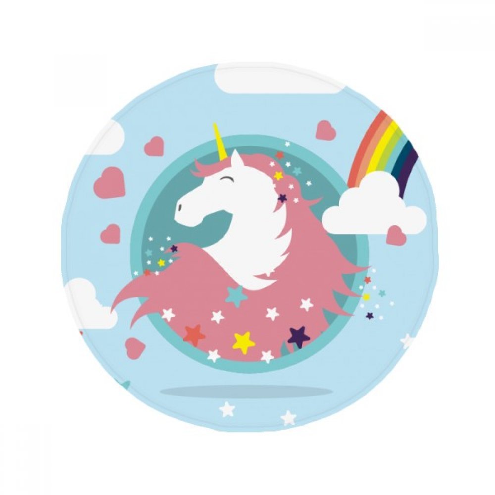 Tapis de bain licorne rond multicolore pour éveiller la chambre d'enfant