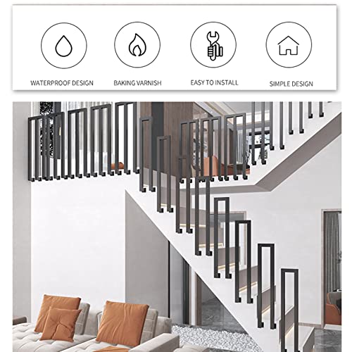 Rampe d'escalier en U ultra robuste supportant 200 kg en fer forgé - 5