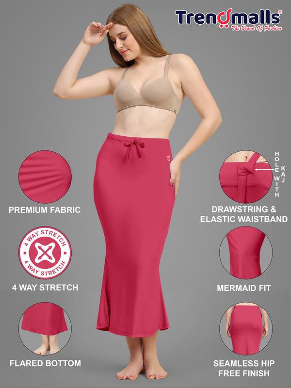 Image of TRENDMALLS Women's Polyester Spandex Saree Shapewear Petticoat for Women, Cotton Blended,Petticoat,Skirts for Women,Shape Wear Dress for Saree Shaper