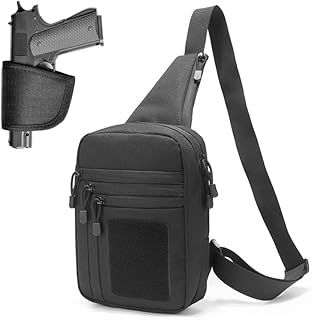 Concealed Carry Crossbody Bag for Men, Ccw Sling Bag EDC Carry Bag Shoulder Chest Pack Gun Bags for Handguns.