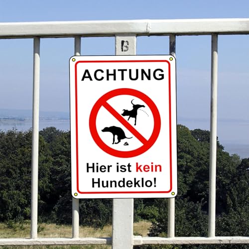 3 Stück Schild Hier ist kein Hundeklo, 18 x 25 CM Aluminium Verbot Hundeklo Keine mit Schrauben, Hundetoilette Hunde Verbotsschilder Stabiles PVC Schild mit UV-Schutz Wasserfest