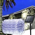 200 LED Solar Rope Lights Outdoor, 66FT Solar String Lights Indoor Waterproof Solar Powered Trampoline Light Clear Tube Pool Light for Camping Fence Yard Walkway Path Garden Outside Decor?White