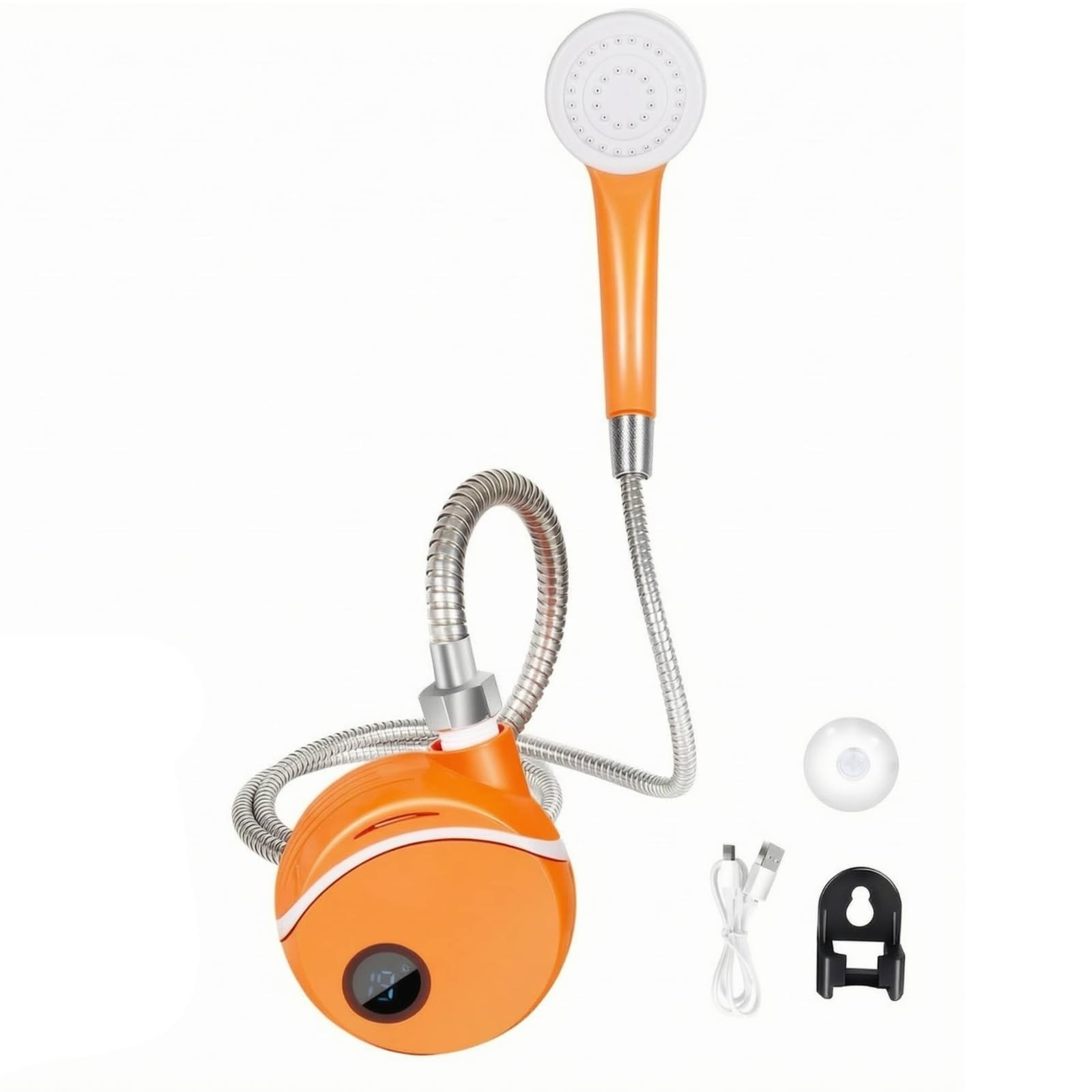 Harilla Ducha Portátil con Bomba Impermeable IPX7 Ducha Portátil con Cabezal Redo Compacta para Acampada