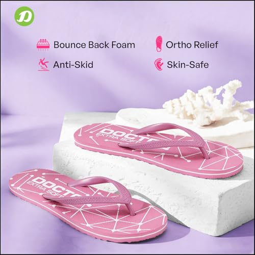 Image of DOCTOR EXTRA SOFT Women's Orthopedic and Diabetic Comfort Ortho Care, Bathroom Rubber Flip-Flops and House Slipper [OR-D-02]