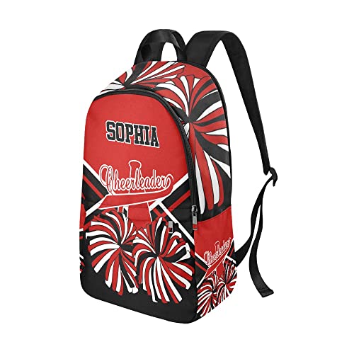Personalized Cheer Dark Red Black Cheerleader Backpack with Name Custom Travel Bag for women Men2