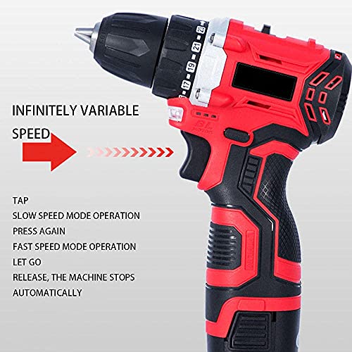 QHYXT Akku-Bohrschrauber, Akku-Bohrschrauber, Akku-Schrauber mit bürstenlosem Vorwärts- und Rückwärtsmotor - Zwei-Geschwindigkeits-Einstellung - Stufenlose Geschwindigkeitsänderung - Rutschfester – Bild 6