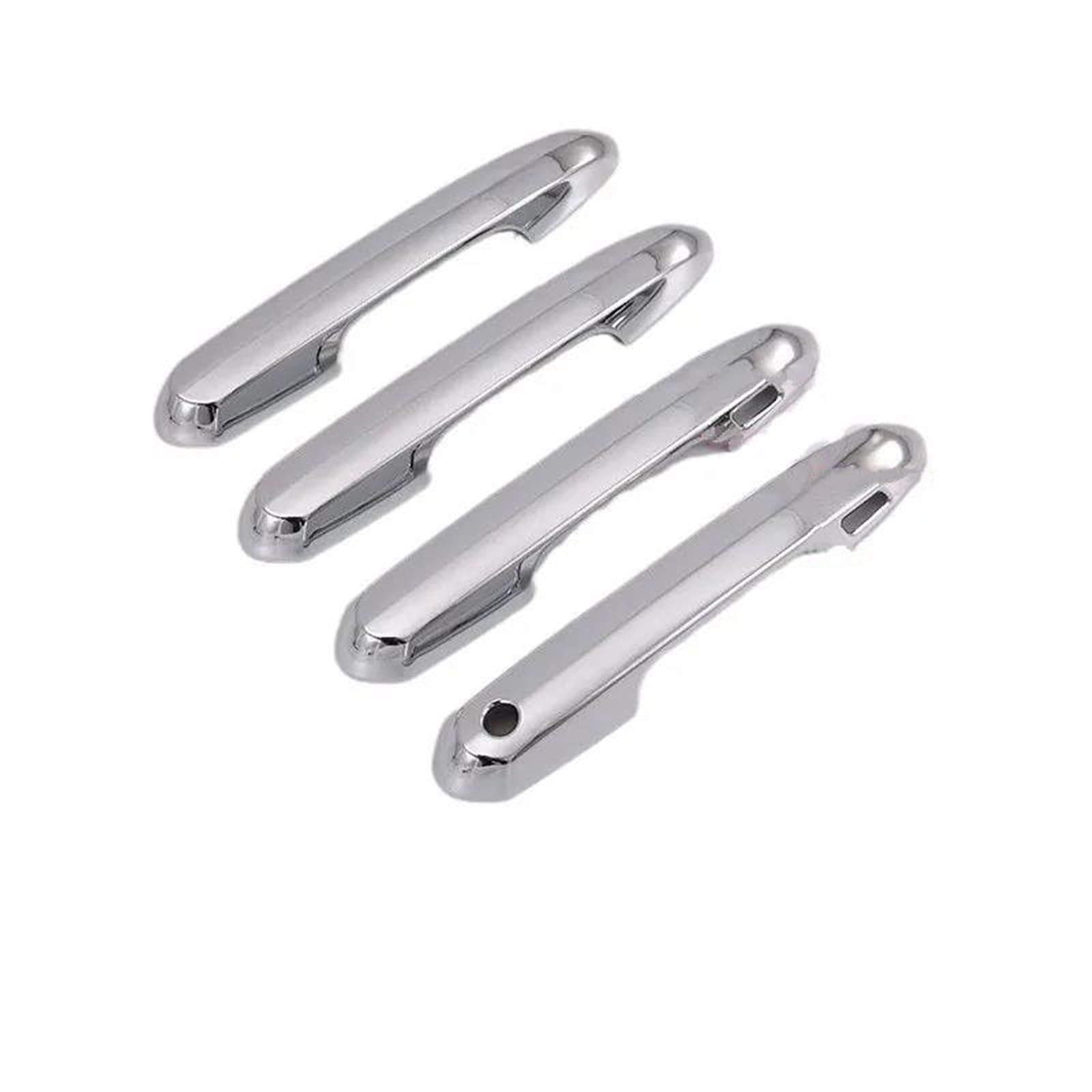 Yytemd Sliver Car Exterior Door Handle Cover Moulding With 2 Smart Button For Toyota For Rav4 2019-2025 Chrome(Sliver)