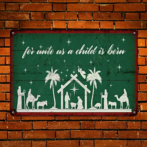 Plaque murale vintage en métal Nativité décorative de naissance de Jésus - 7