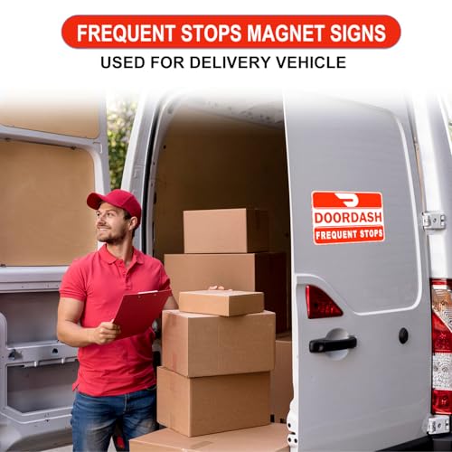Image of Doordash Magnetic Sign for Car, Food Delivery Car Magnets, Reflective Delivery Driver Sign Magnet for Vehicles, Heavy duty, Truck (Red 3 Pack)