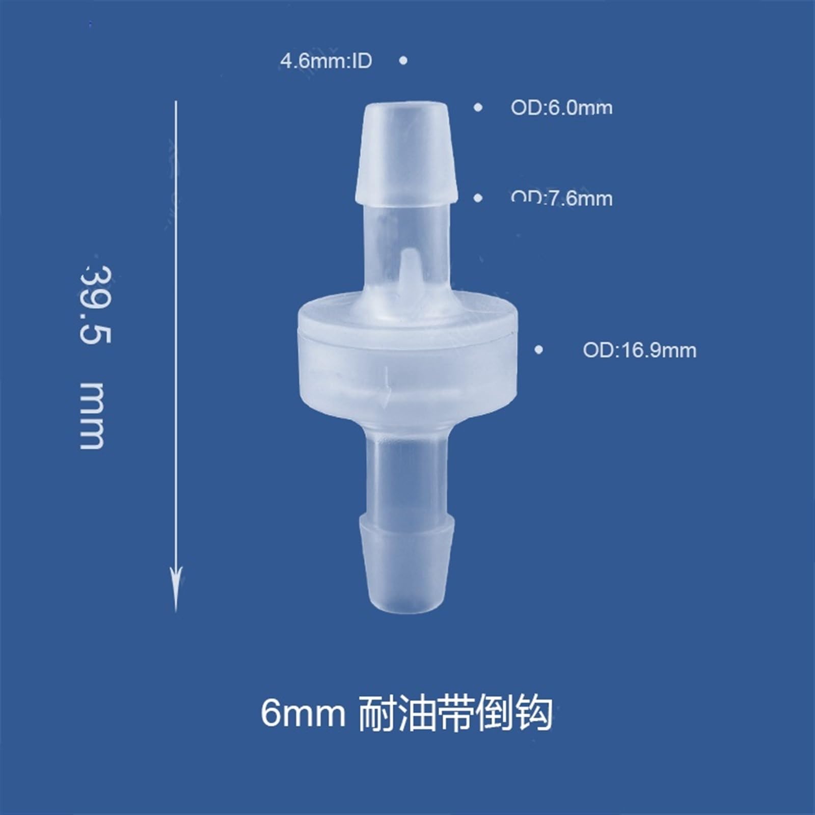 Válvula de retención plástico 6mm for agua, 100 piezas por lote, válvula unidireccional, for combustible, Gas o líquida