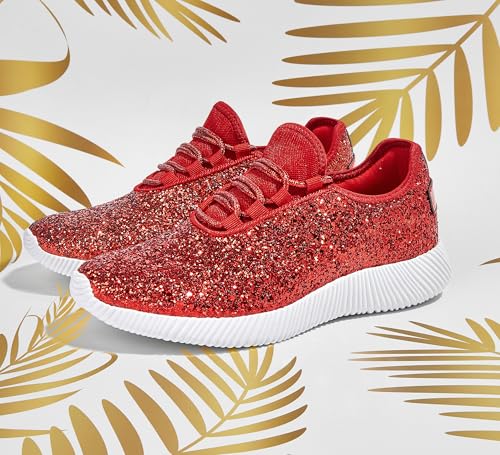 Image of K KIP WOK Fashion Glitter Sneakers for Womens Silp On Running Shoes Lightweigt Tennis Walking Sneakers