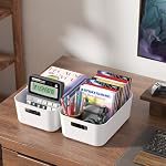 Asking 6-Pack Plastic Storage Bins, Kitchen Pantry Organization Bin, White