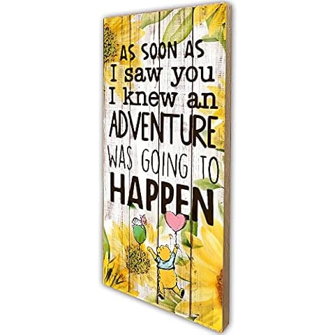 As Soon As I Saw You I Knew an Adventure was Going to Happen, Sunflower Inspirational Farmhouse Wood Wall Sign Decor Birthday Gift For Best Friends, Daughter, Son Cover