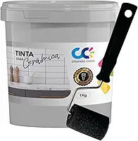 Tinta para Cerâmica Cinza Neblina 1kg Base Água Alta Cobertura, Acabamento Fosco, Secagem Rápida para Pisos e Paredes