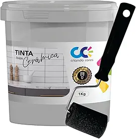 Tinta para Cerâmica Cinza Neblina 1kg Base Água Alta Cobertura, Acabamento Fosco, Secagem Rápida para Pisos e Paredes