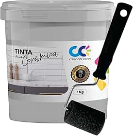 Tinta para Cerâmica Cinza Neblina 1kg Base Água Alta Cobertura, Acabamento Fosco, Secagem Rápida para Pisos e Paredes