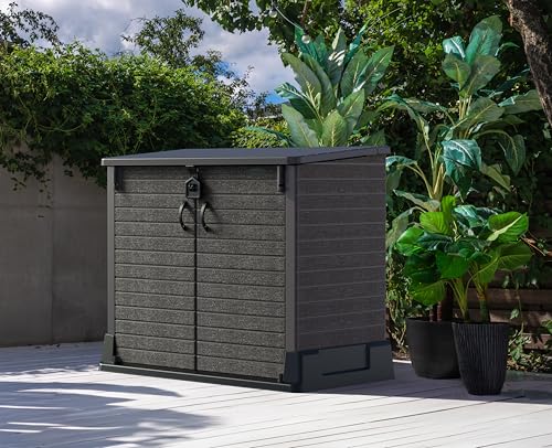 Duramax - Arcón cubre cubos exterior - 850 L - PVC - color marrón - imagen 5