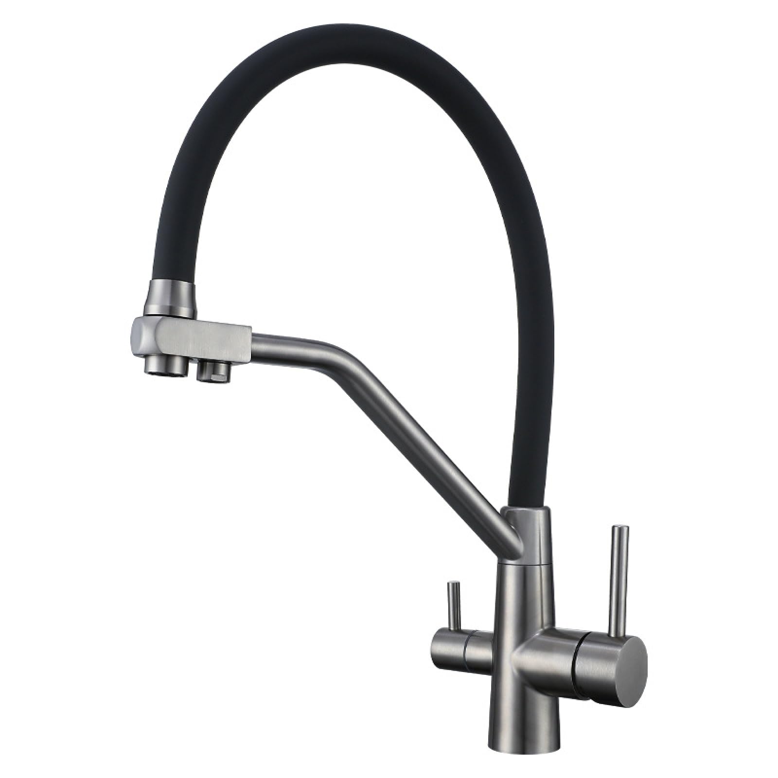 Fanjubei Gunpowder Gray 304 Stainless Steel Kitchen Hot And Cold Water Purification Faucet, Gun Gray
