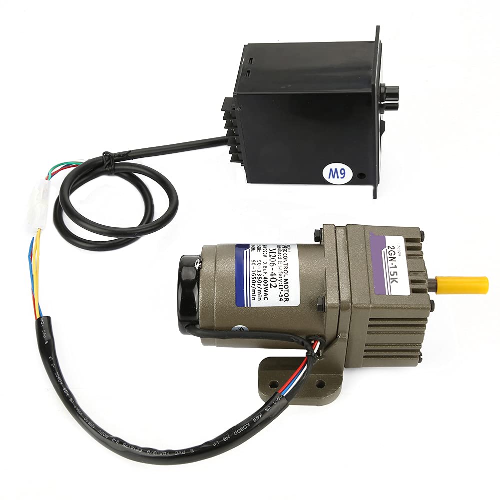 Motor de engranaje eléctrico, CA 220V 6W Motorreductor asíncrono monofásico Velocidad ajustable de desaceleración(15K)