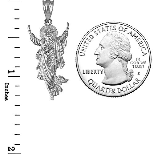 LA BLINGZ Sterling Silver Resurrection of Jesus Christ Charm Pendant Necklace (Pendant (no chain))2
