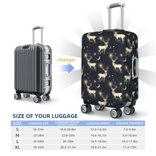 Luggage Cover Protector - Dark Blue Starry Sky Elk Print Suitcase Covers for Luggage Fit 18-21 Inch Suitcase2