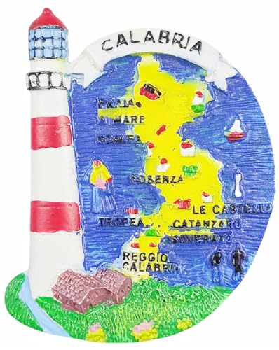 Calabria Italia, magnete per frigorifero, souvenir turistico, decorazione 3D magnetica