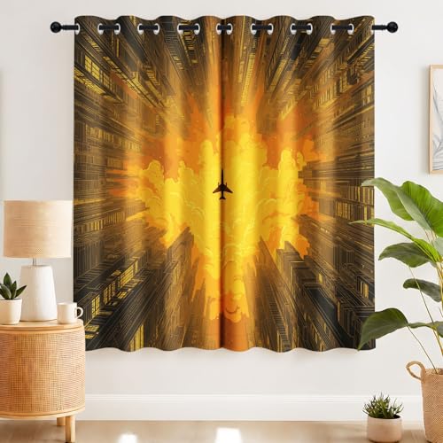 Rideau occultant de science fiction thermique à œillets 2pc - 4