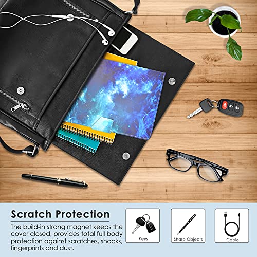 DETUOSI Universal 10.1 inch Tablet Case, 10 inch Tablet Cover, Travel Portable Protective Folio Leather Stand Shell Case【with 4 Fixed Rings】 for All Kinds of 9.6-10.5 inch Android/iOS/Windows Tablet by DETUOSI - Image 5