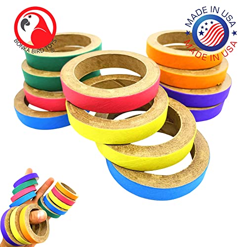 Bonka Bird Toys 2113 Pk12 Chew Bagels 2.75 Inch Foraging Chew Foot Toy Beak Feet Parrot Foraging Foot Craft Talon Conure #TOP1