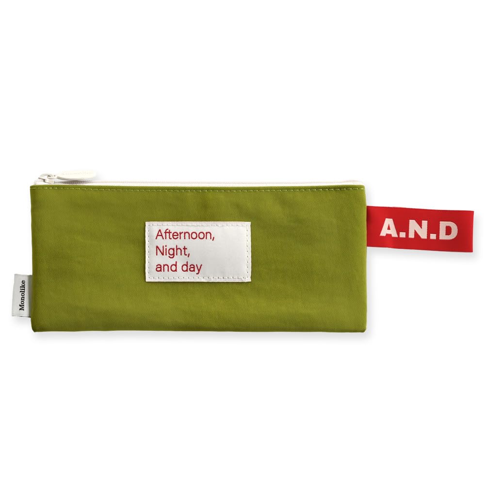 Monolike Afternoon Night and Day flat Pencil Case, Green - Pen Pouch, Portable Pencil Bag, Office Pouch case