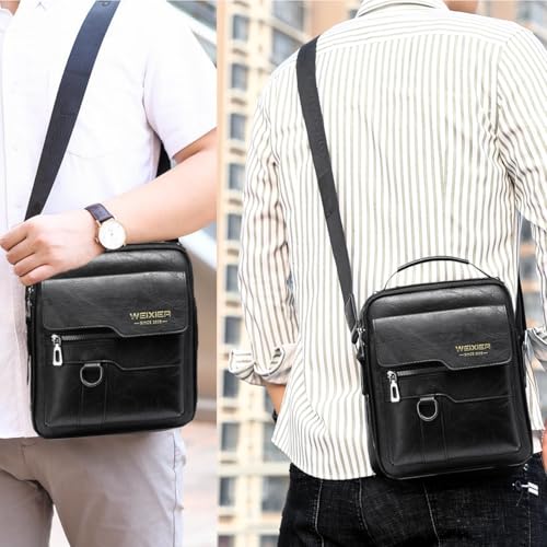 Bolso bandolera para hombre vintage de piel sintética ideal para tus viajes y trabajo 3